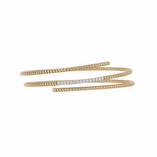Load image into Gallery viewer, Italian 18K Gold Diamond Coil Bracelet
