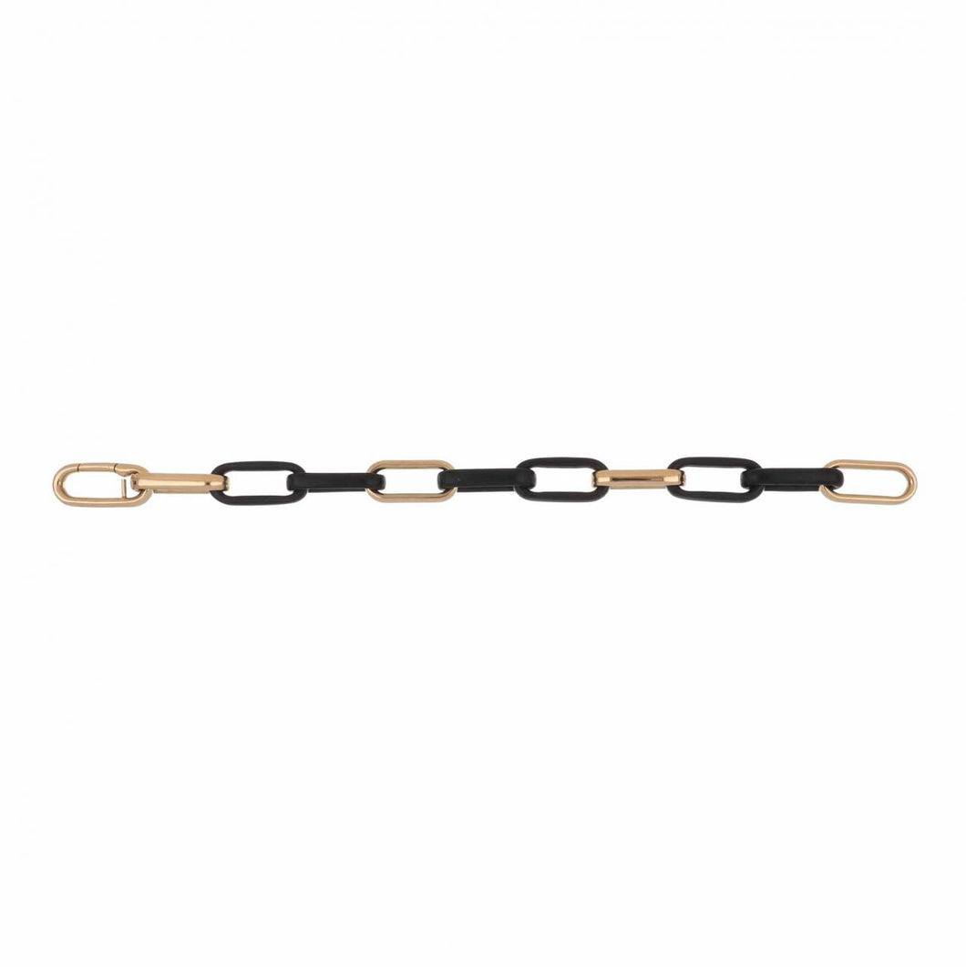 Italian 18K Rose Gold Wood Link Bracelet