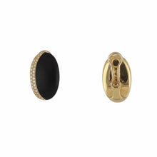 Load image into Gallery viewer, Italian 18K Gold Wood and Diamond Earrings
