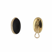 Load image into Gallery viewer, Italian 18K Gold Wood and Diamond Earrings
