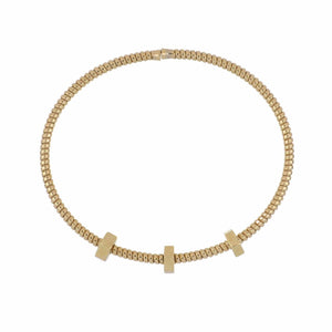 Italian 18K Gold Ribbed Bracelet