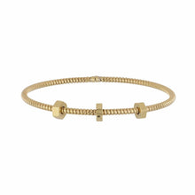 Load image into Gallery viewer, Italian 18K Gold Ribbed Bracelet
