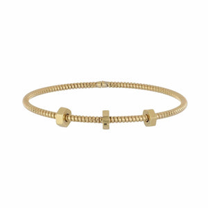 Italian 18K Gold Ribbed Bracelet