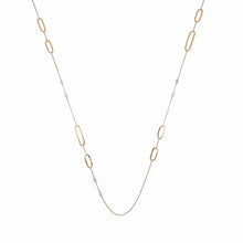 Load image into Gallery viewer, Italian 18K Two-Tone Gold Diamond Station Link Necklace
