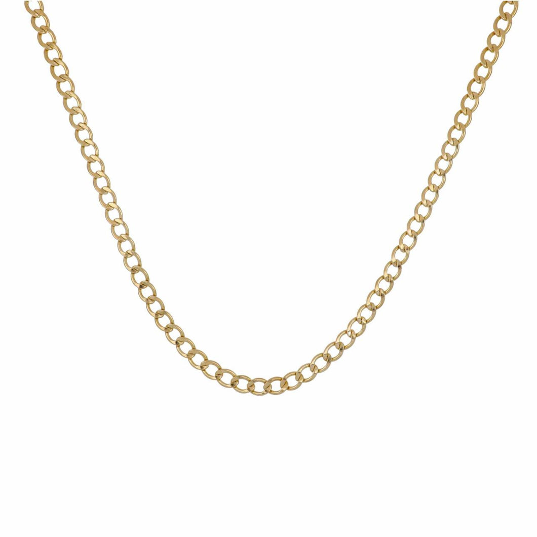 Vintage 1970s 14K Gold Curb Link Chain Necklace