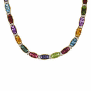 Vintage 1990s Multi-Gemstone Necklace