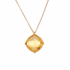 Lisa Nik Citrine 18K Rose Gold Pendant Necklace
