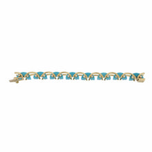 Load image into Gallery viewer, Aletto Brothers Turquoise 18K Gold Bridge Brace let
