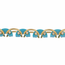 Load image into Gallery viewer, Aletto Brothers Turquoise 18K Gold Bridge Brace let
