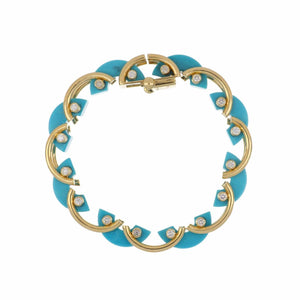 Aletto Brothers Turquoise 18K Gold Bridge Brace let