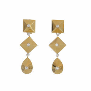 Aletto Brothers 18K Gold Pyramid Multi-Drop Earrings