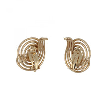 Load image into Gallery viewer, Vintage 1970s 14K Rose Gold Swirl Earrings with Pearls

