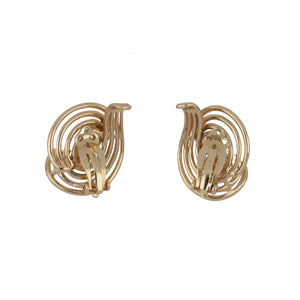 Vintage 1970s 14K Rose Gold Swirl Earrings with Pearls