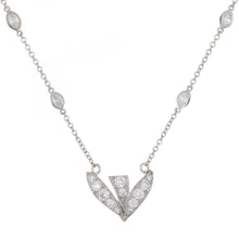 Load image into Gallery viewer, 14K White Gold and Platinum Diamond Dove Pendant Necklace
