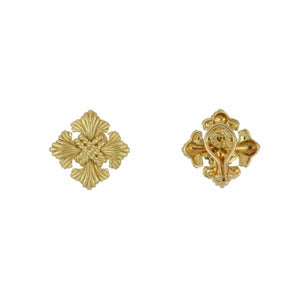 Vintage 1990s 18K Yellow Gold Maltese Cross Earrings