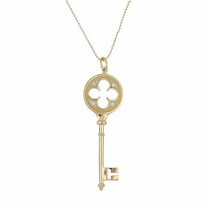 Estate TIffany & Co. 18K Gold Key Pendant Necklace