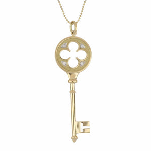 Estate Tiffany & Co. 18K Gold Key Pendant Necklace