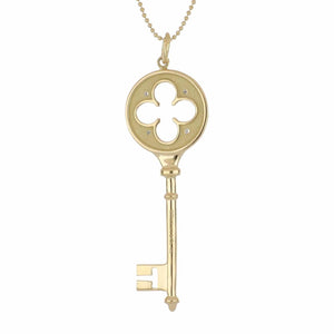 Estate TIffany & Co. 18K Gold Key Pendant Necklace