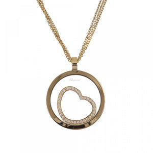 Estate Chopard 18K Gold 'Happy Diamonds' Heart Necklace