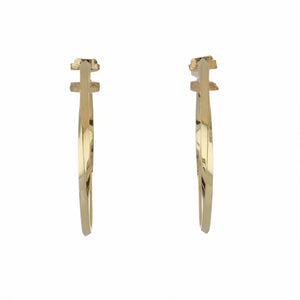 Estate Tiffany & Co. 2 Inch 18K Gold Hoop Earrings