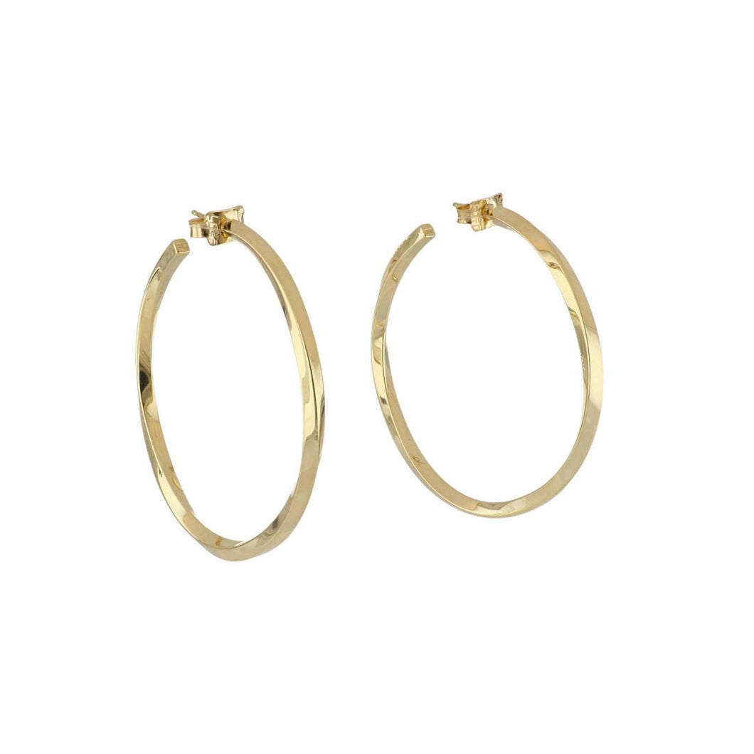 Estate Tiffany & Co. 2 Inch 18K Gold Hoop Earrings