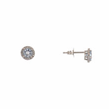 Load image into Gallery viewer, Estate Aquamarine 10K White Gold Stud Earrings
