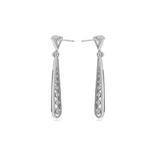 Load image into Gallery viewer, Diamond and Black Enamel 18K White Gold Drop Earrings
