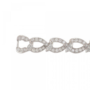 Mid-Century Diamond Open Link Platinum Bracelet