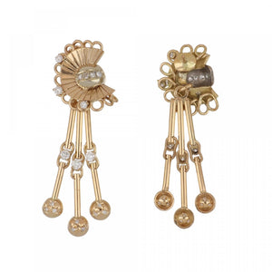 Retro 18K Rose Gold Fan Earrings