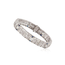 Load image into Gallery viewer, Platinum Diamond and Sapphire Bracelet
