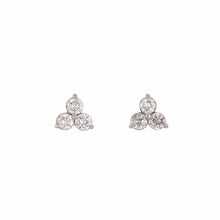Load image into Gallery viewer, Diamond Cluster 14K White Gold Studs
