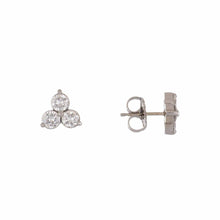 Load image into Gallery viewer, Diamond Cluster 14K White Gold Studs
