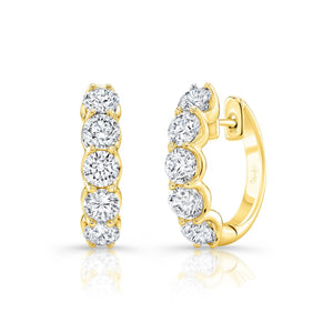 Diamond Huggie 3.00 Carat 14K Gold Earrings