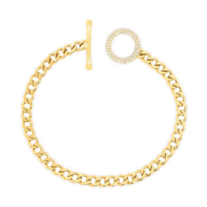 Chain Link 14K Gold Toggle Bracelet