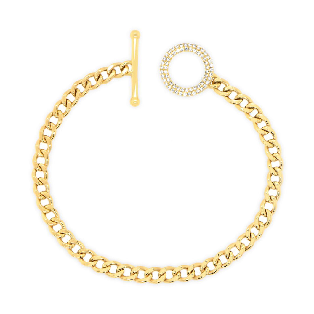Chain Link 14K Gold Toggle Bracelet