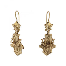 Load image into Gallery viewer, Mid-Century 14K Yellow Gold Drop Earrings
