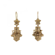 Load image into Gallery viewer, Mid-Century 14K Yellow Gold Drop Earrings
