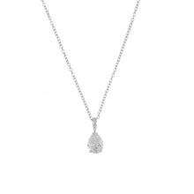 Load image into Gallery viewer, 14K White Gold Pear-Shape Diamond Pendant Necklace
