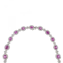 Load image into Gallery viewer, Estate Gregg Ruth 18K White Gold Pink Sapphire and Diamond Collar Necklace
