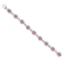 Load image into Gallery viewer, Estate Gregg Ruth 18K White Gold Pink Sapphire and Diamond Bracelet
