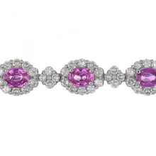 Load image into Gallery viewer, Estate Gregg Ruth 18K White Gold Pink Sapphire and Diamond Bracelet
