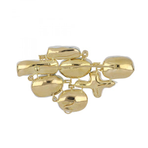 Estate Kai-Yin Lo Baroque Pearl and Diamoond 18K Gold Brooch