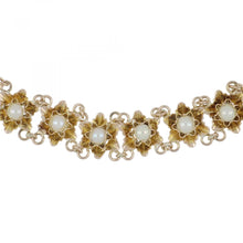 Load image into Gallery viewer, 14K Gold Flower Link Bracelet with Pearls
