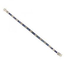 Load image into Gallery viewer, Vintage 1980s Sapphire and Diamond Line Bracelet

