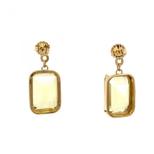Load image into Gallery viewer, Vintage 1970s 14K Gold Citrine Drop Earrings
