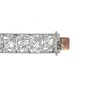 Edwardian Platinum Plaque Diamond Bracelet