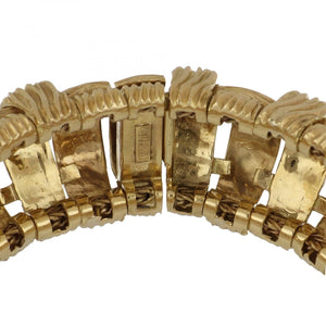 Vintage J. Rossi 18K Gold Domed Link Bracelet