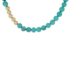 Load image into Gallery viewer, Mid-Century Turquoise and 14K Gold Bead Necklace
