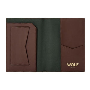 WOLF Brown Signature Passport Sleeve