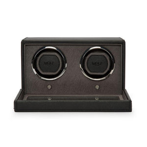 WOLF Double Cub Watch Winder with Cover in Black